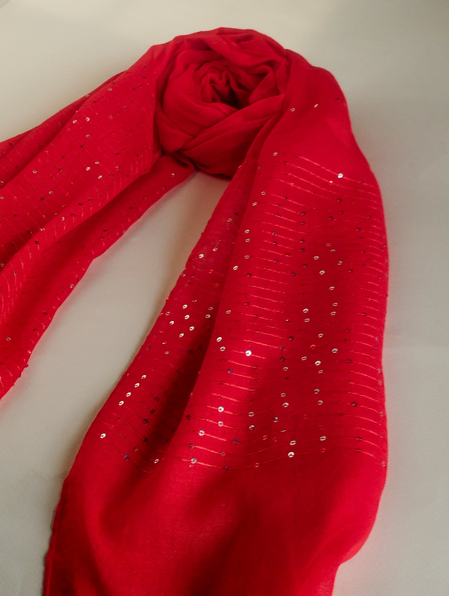 Sequin Hijab - Venetian Red