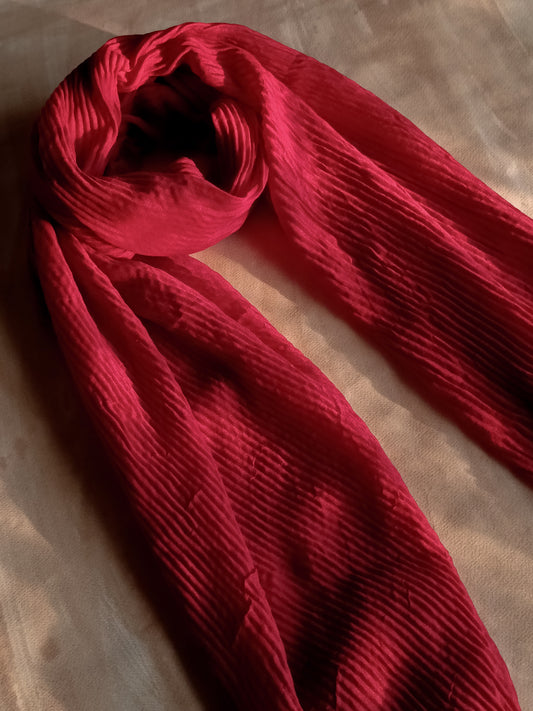 Cotton Pleated - Ruby Red