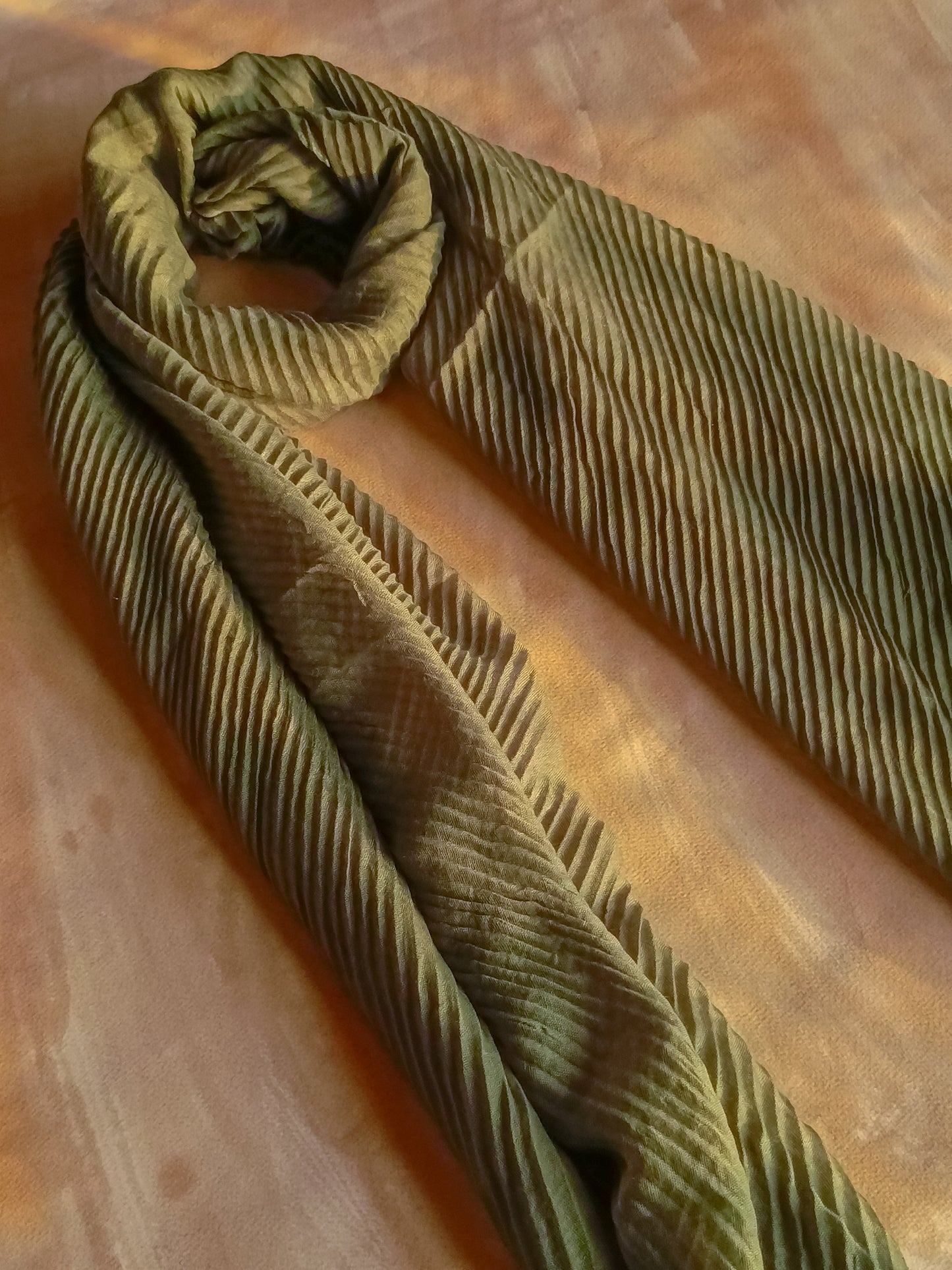 Cotton Pleated - Olive Green