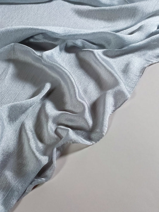 Crinkle Silk - Metallic Silver