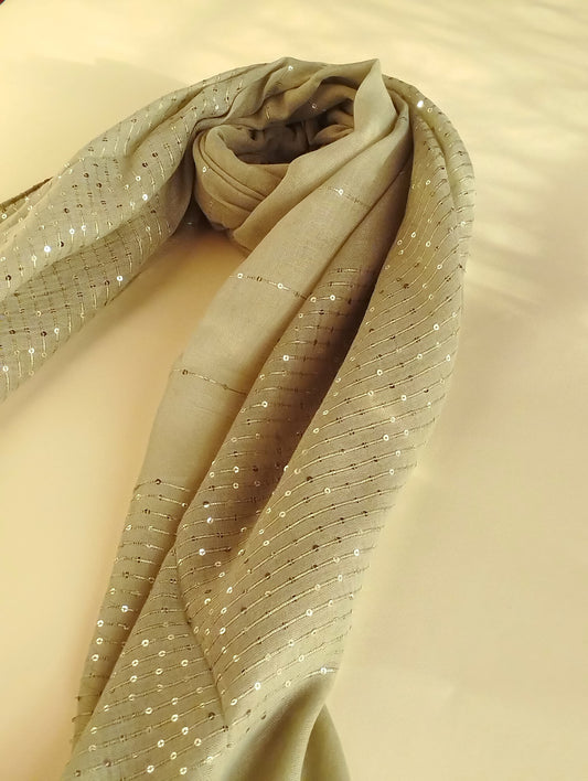 Sequin Hijab - Khaki