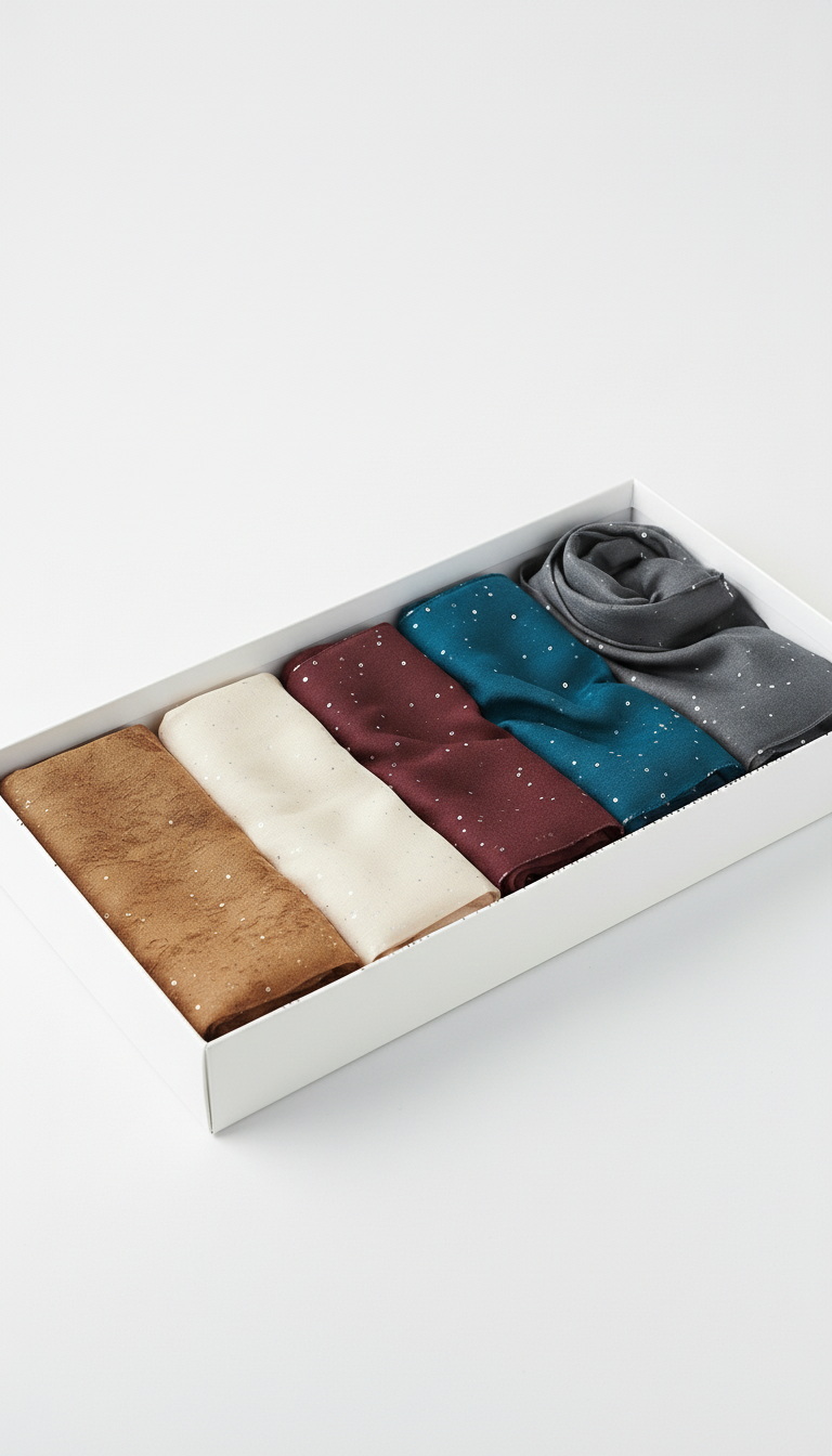 ✨ Sequin Mist Scarves – Bundle of 5 (Special Offer!) ✨